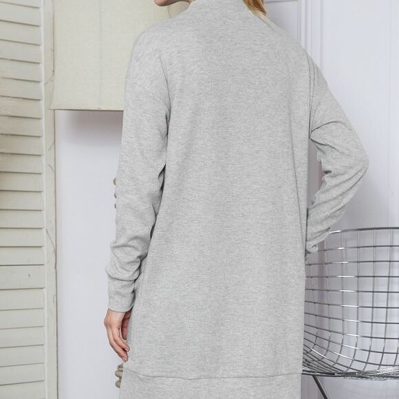 Cable Knit Long Sleeve Cardigan with Pockets - Picture 6 of 16